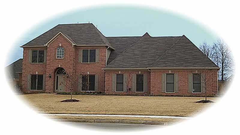Front view of French home (ThePlanCollection: House Plan #170-3218)