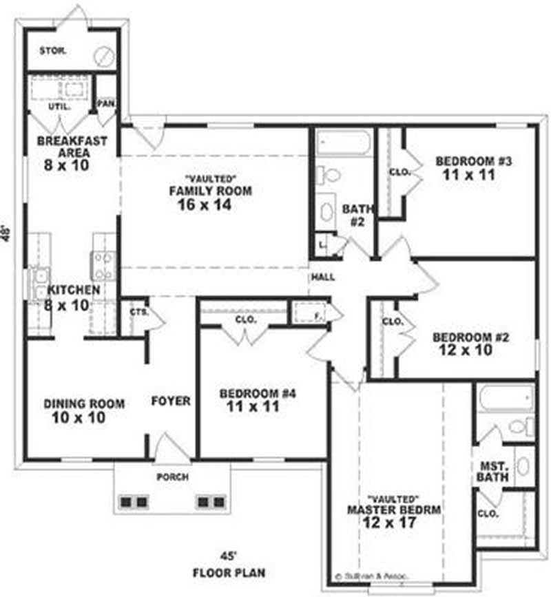 Floor Plan First Story of Contemporary Plan #170-3254