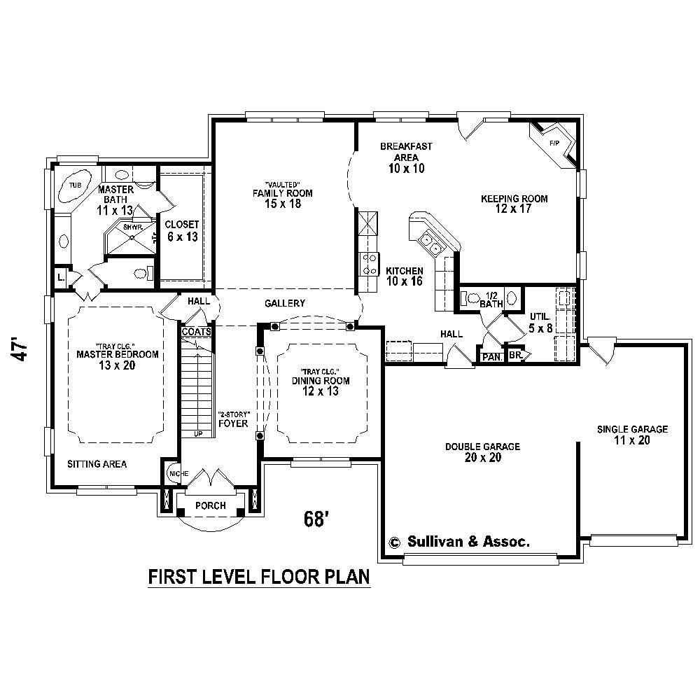 Floor Plan First Story of Country Plan #170-3266
