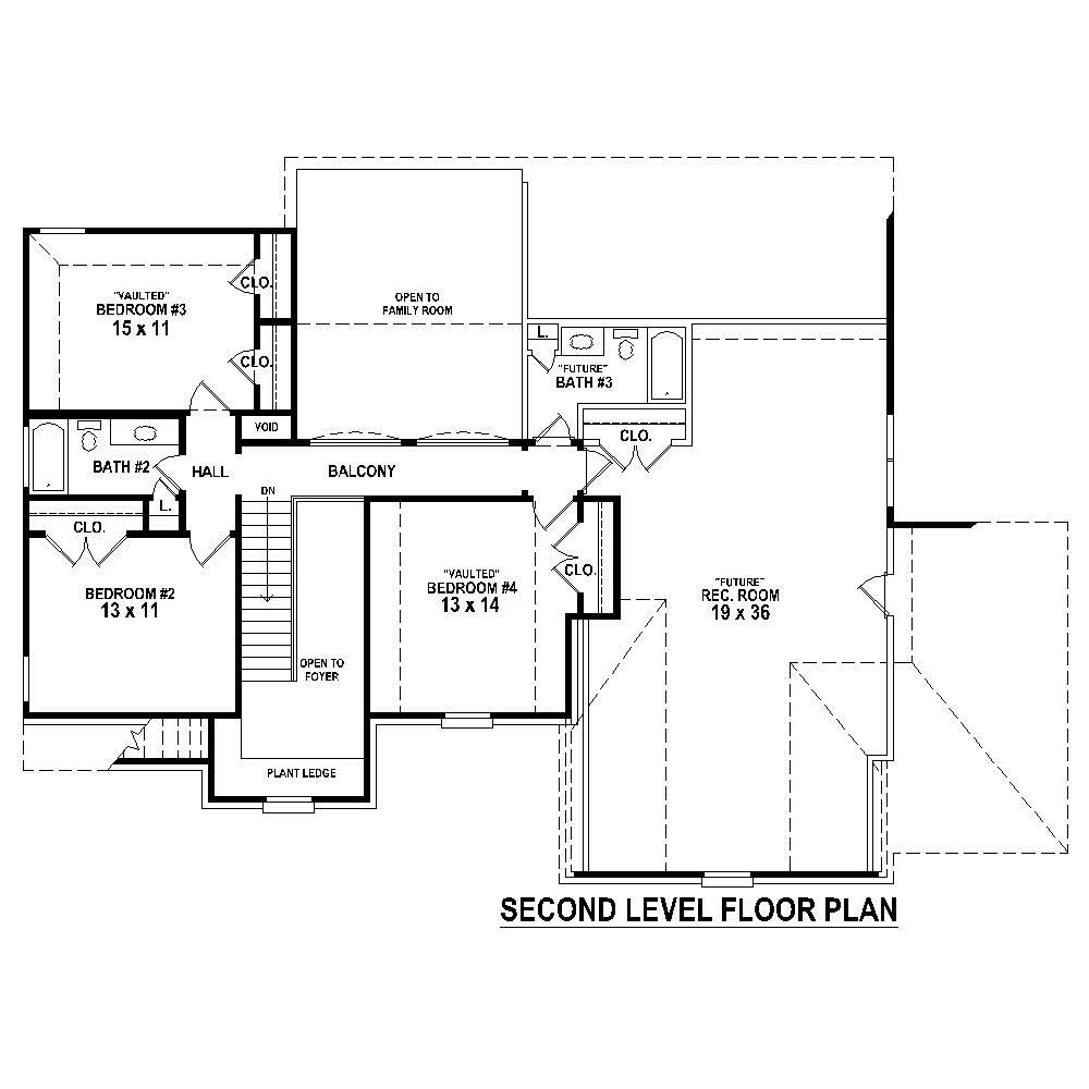 Floor Plan Second Story of Country Plan #170-3266