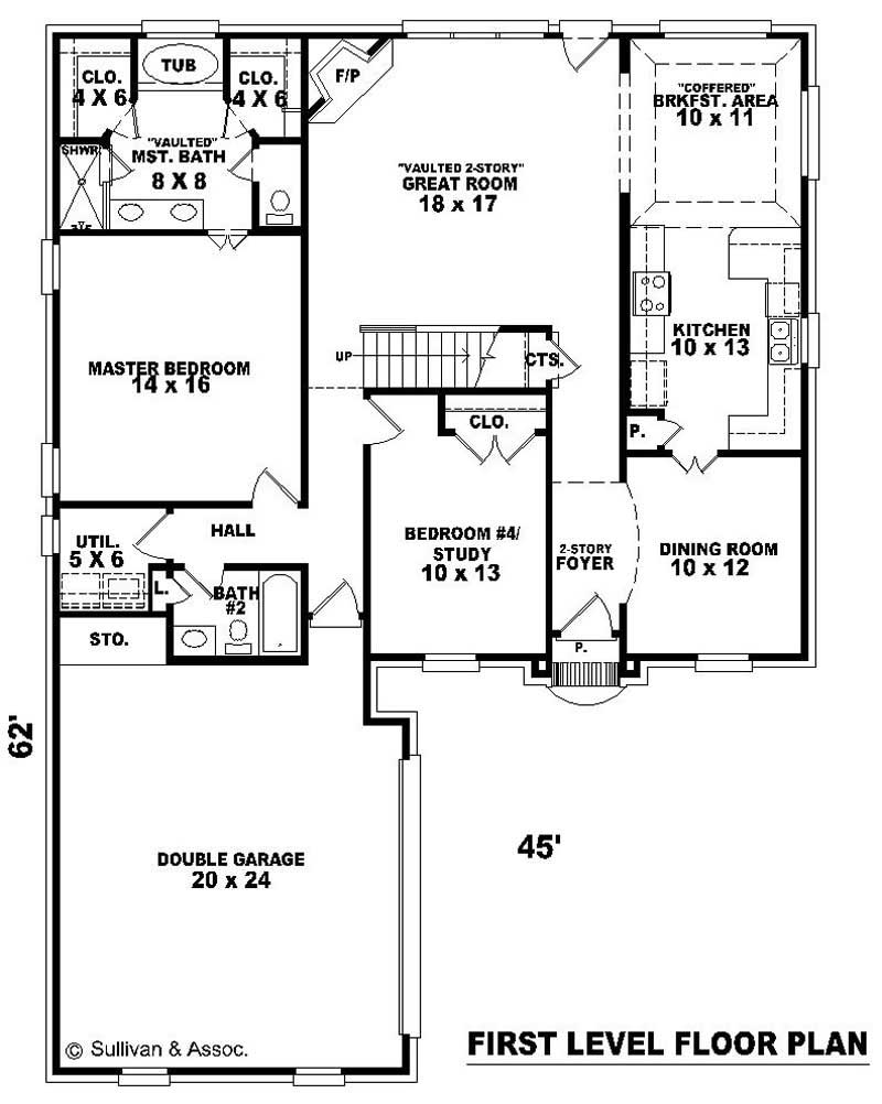 Floor Plan First Story of Country Plan #170-3277