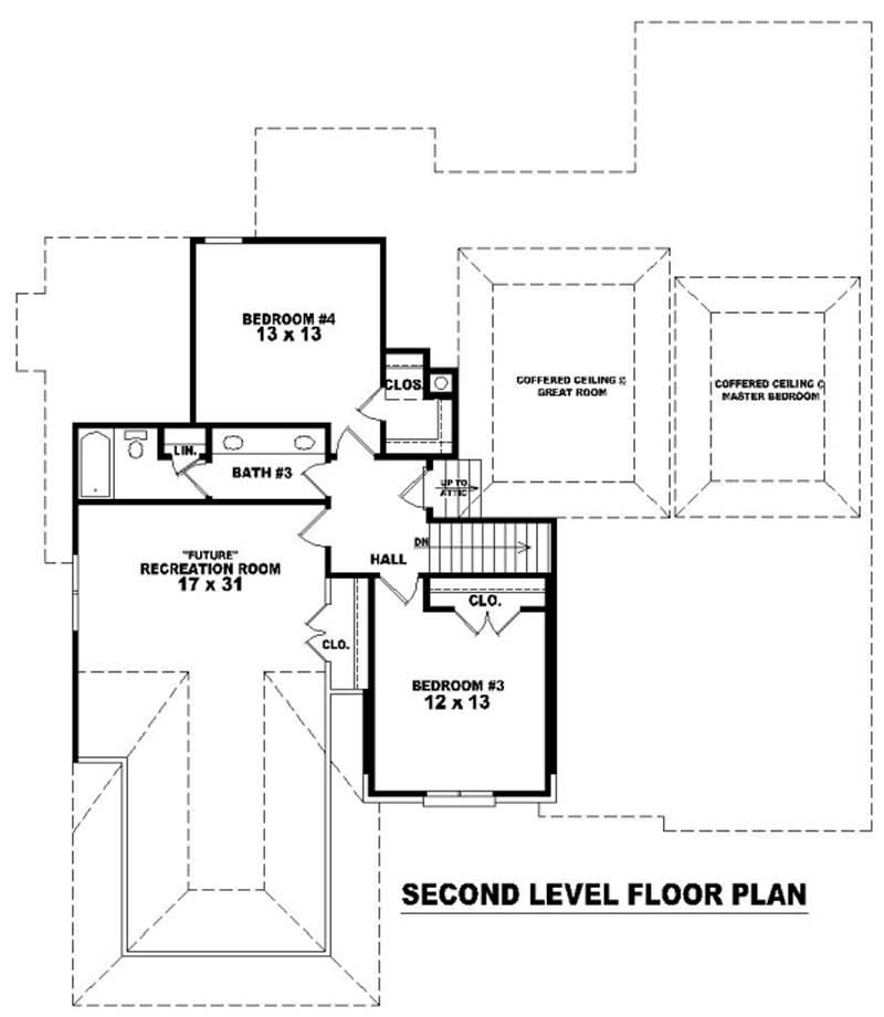 Floor Plan Second Story of Country Plan #170-3303