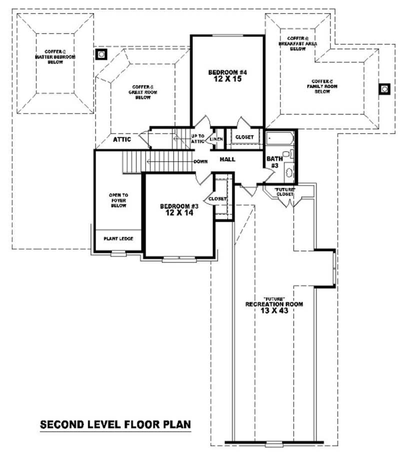Floor Plan Second Story of French Plan #170-3304