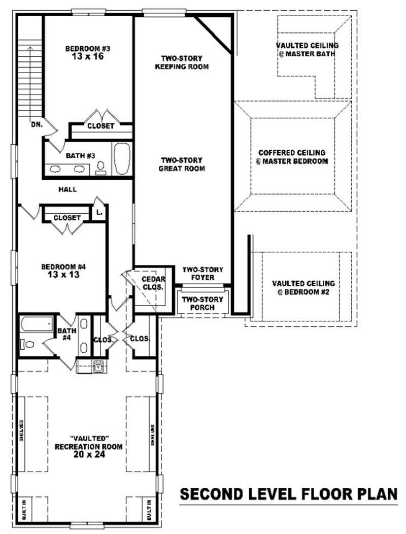 Floor Plan Second Story of French Plan #170-3313
