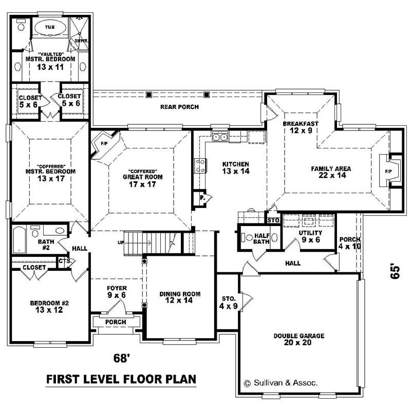 Floor Plan First Story of French Plan #170-3327
