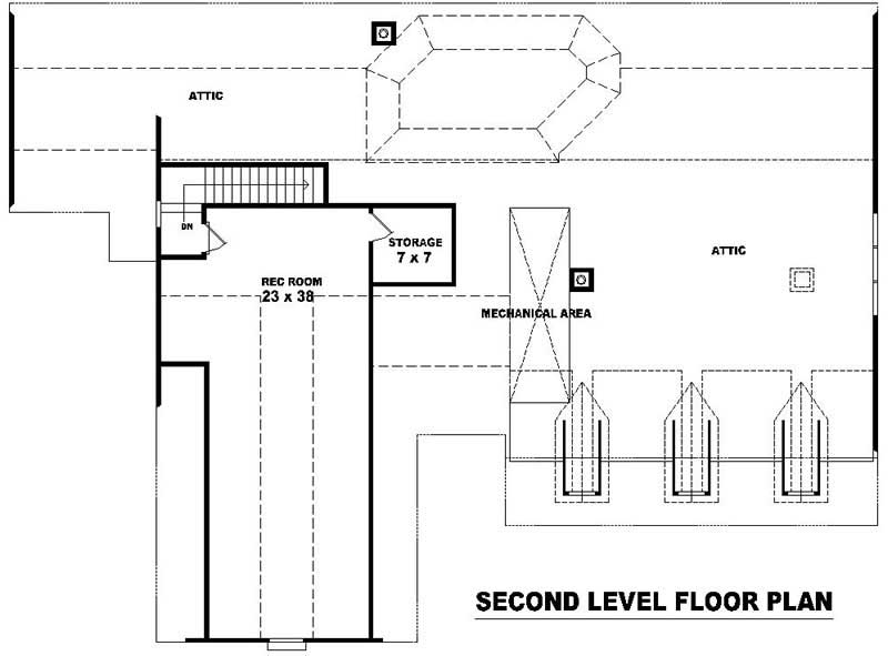 Floor Plan Second Story of Ranch Plan #170-3339