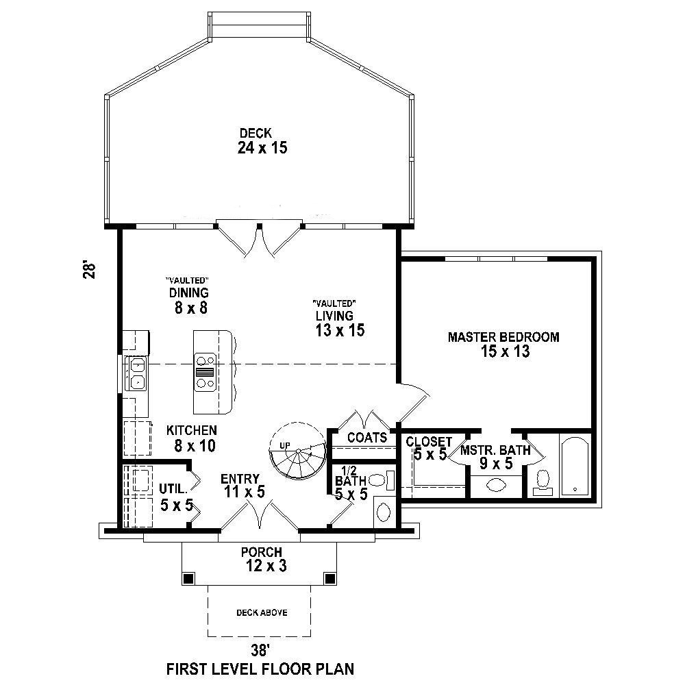 Floor Plan First Story of A Frame Plan #170-3361