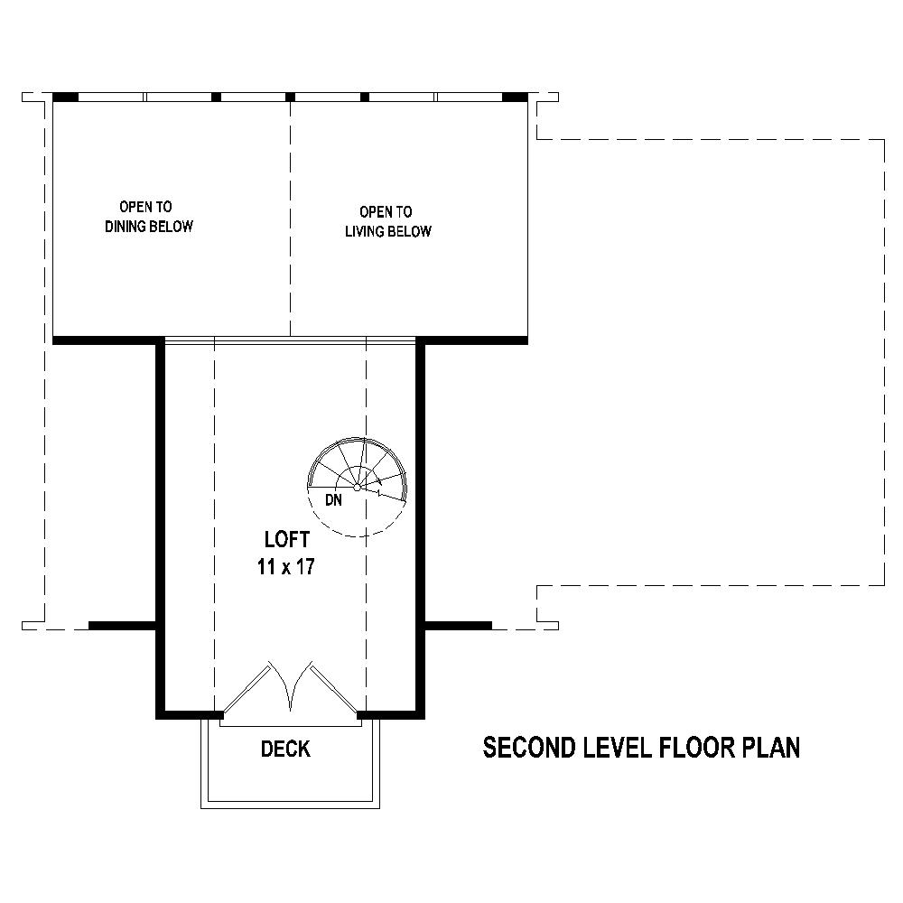 Floor Plan Second Story of A Frame Plan #170-3361