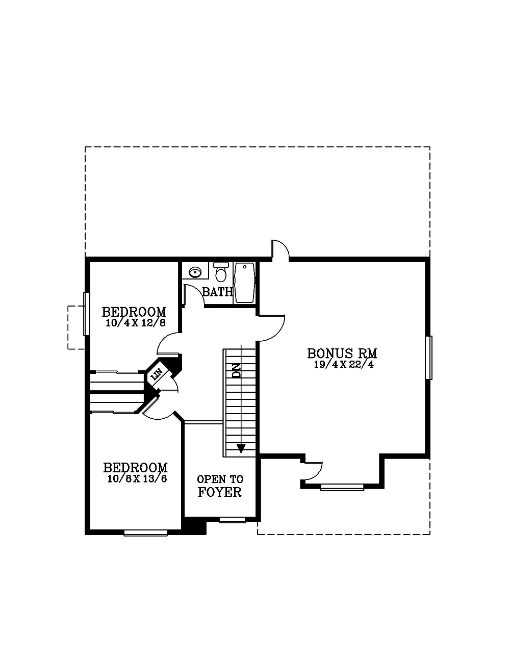 Floor Plan Second Story of Craftsman Plan #171-1296