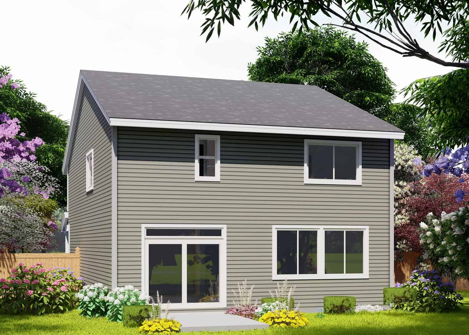 Home Plan Rear Elevation of this 4-Bedroom,2135 Sq Ft Plan -171-1297