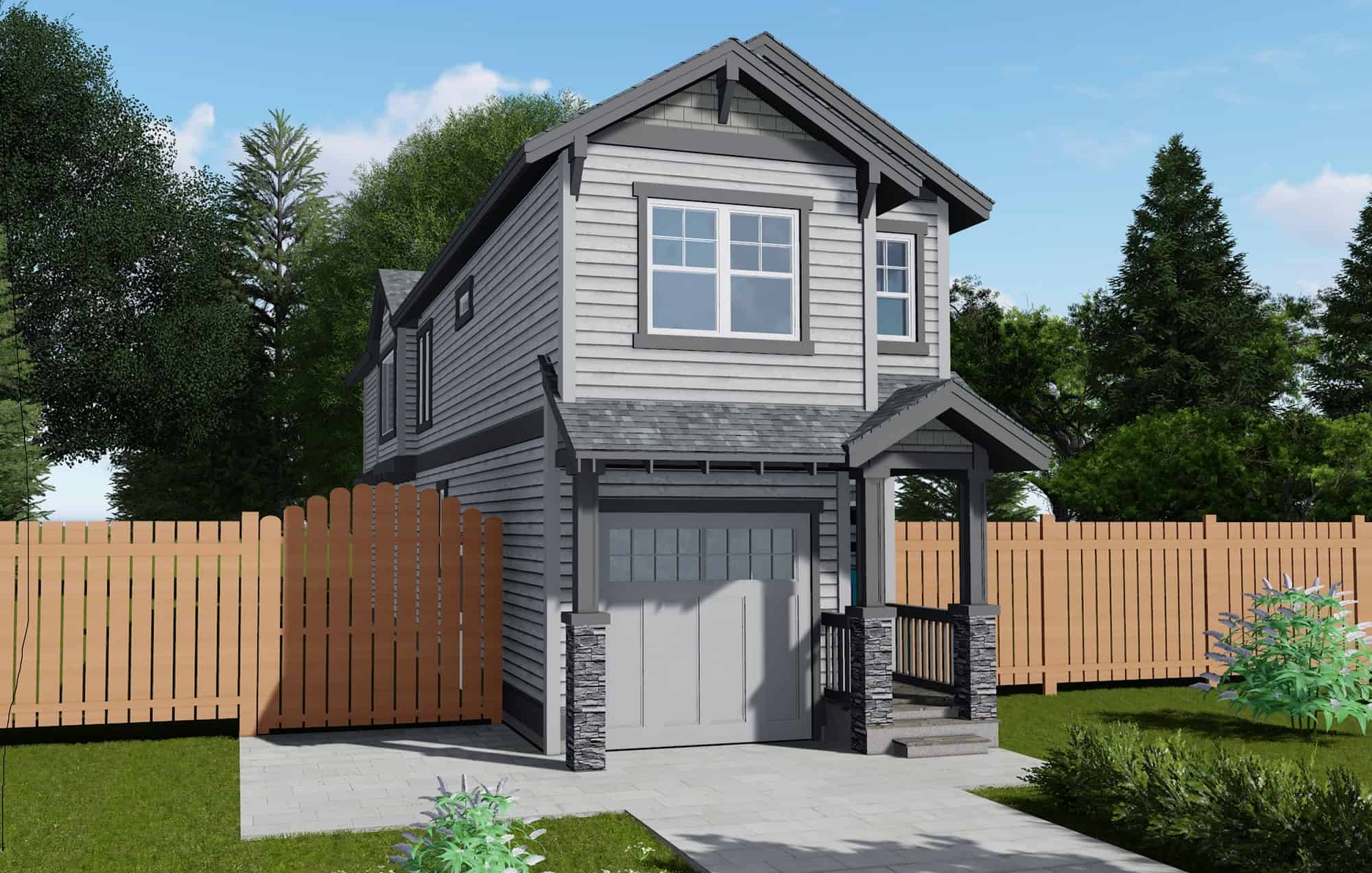 Front elevation of Cottage home (ThePlanCollection: House Plan #171-1311)