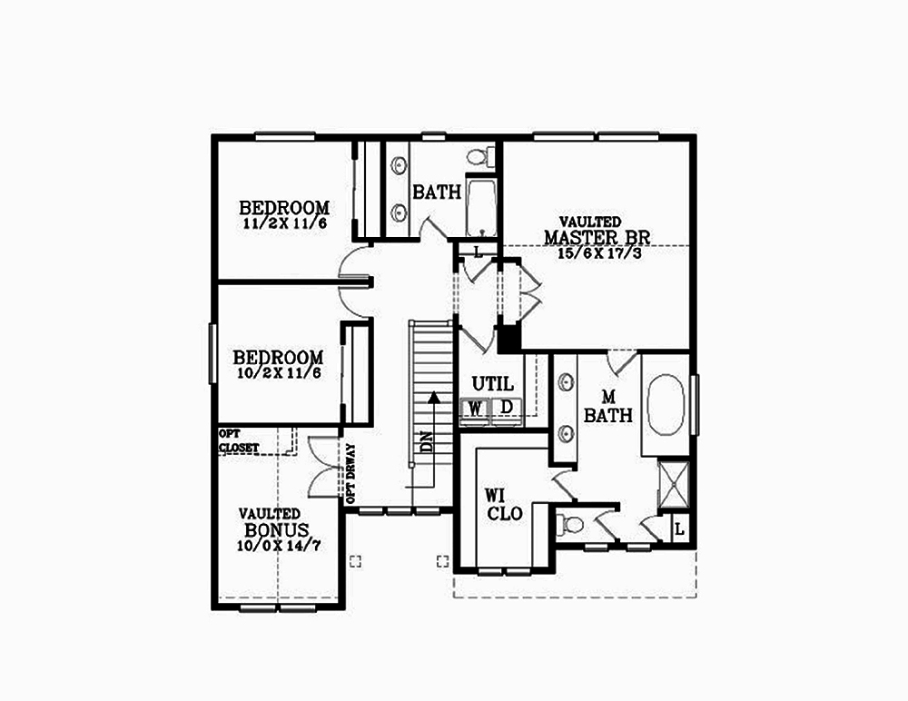 Floor Plan Second Story of Cottage Plan #171-1314