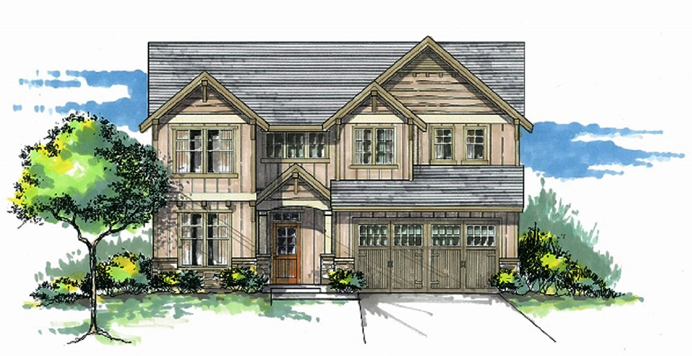 Front elevation of Cottage home (ThePlanCollection: House Plan #171-1314)