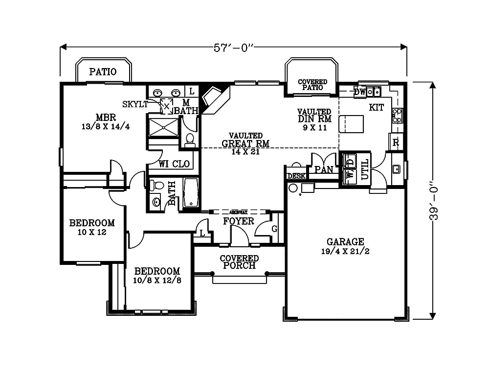 Floor Plan First Story of Craftsman Plan #171-1322