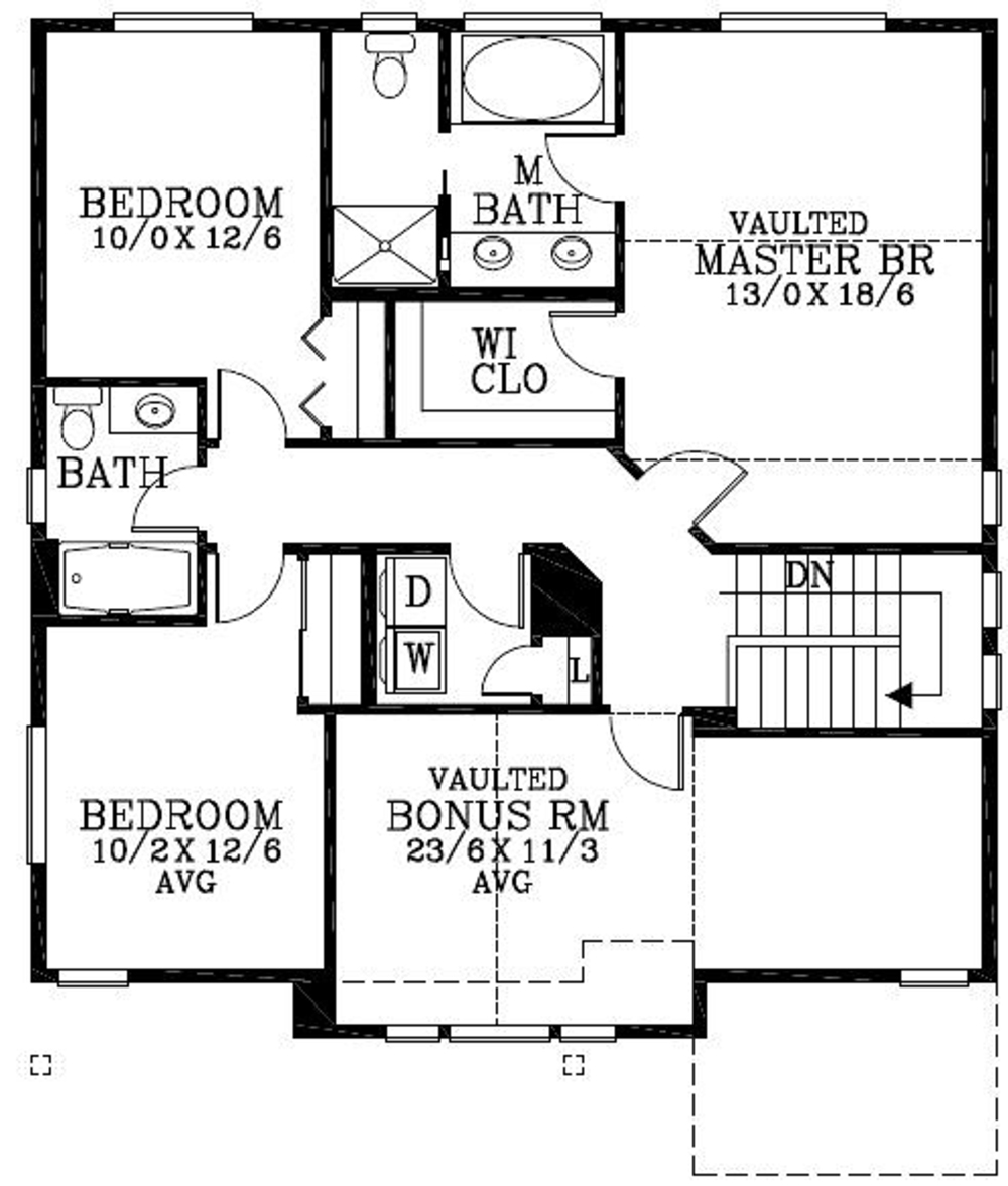 Floor Plan Second Story of Cottage Plan #171-1330
