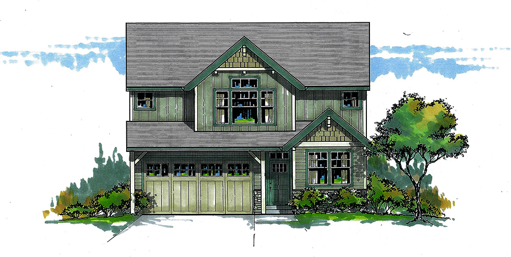 Front elevation of Cottage home (ThePlanCollection: House Plan #171-1330)