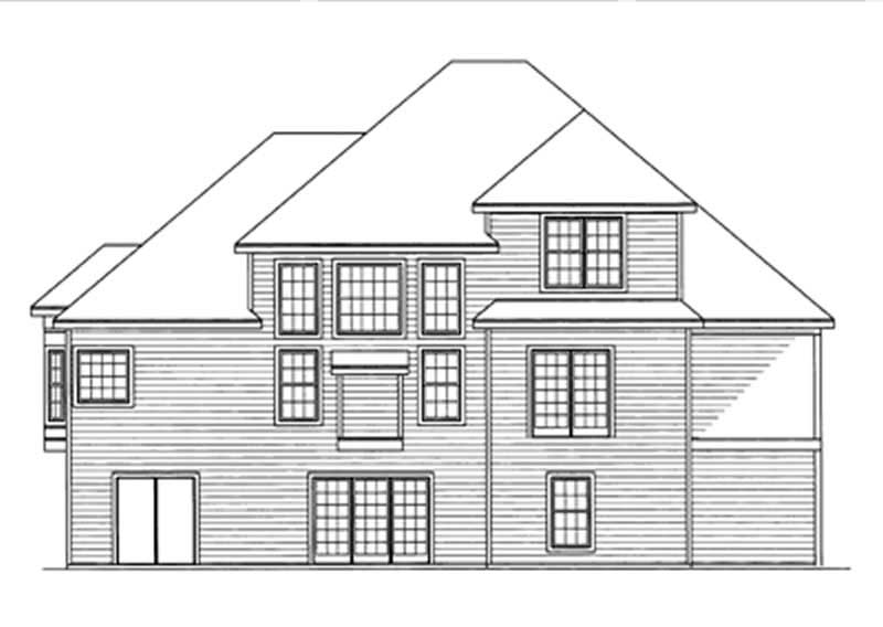 Home Plan Rear Elevation of this 4-Bedroom,2208 Sq Ft Plan -172-1000