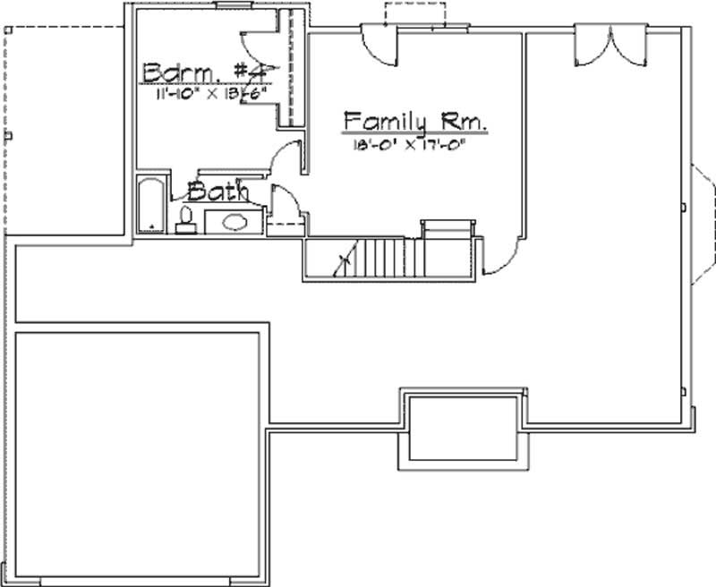 Floor Plan Basement of Contemporary Plan #172-1000
