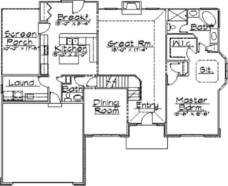 Floor Plan First Story of Contemporary Plan #172-1000