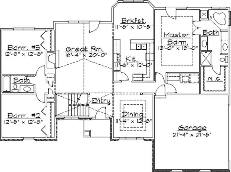 Floor Plan First Story of Contemporary Plan #172-1002