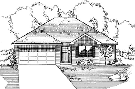 Front View of this 4-Bedroom, 1257 Sq Ft Plan - 172-1003