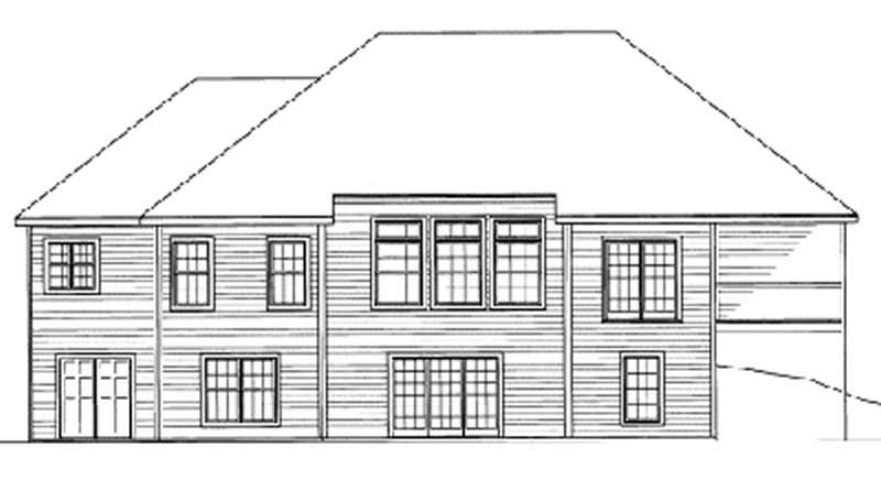 Home Plan Rear Elevation of this 5-Bedroom,1944 Sq Ft Plan -172-1004