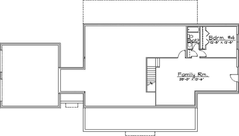 Floor Plan Basement of Country Plan #172-1005