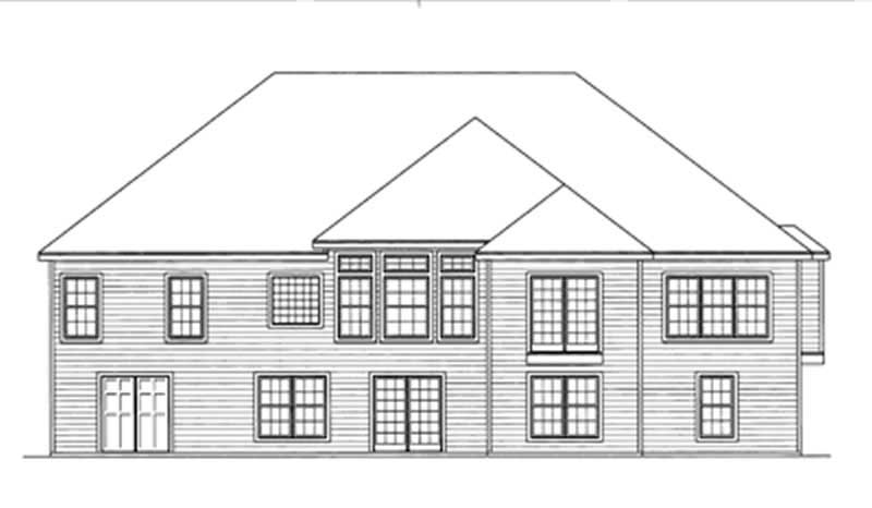 Home Plan Rear Elevation of this 4-Bedroom,2172 Sq Ft Plan -172-1010