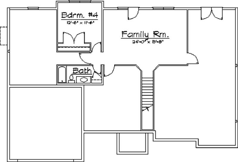 Floor Plan Basement of European Plan #172-1010