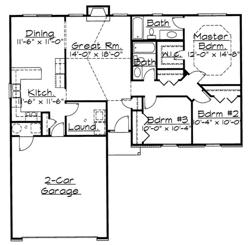 Floor Plan First Story of European Plan #172-1011