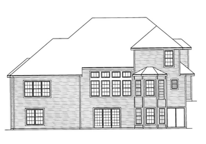Home Plan Rear Elevation of this 4-Bedroom,2924 Sq Ft Plan -172-1012