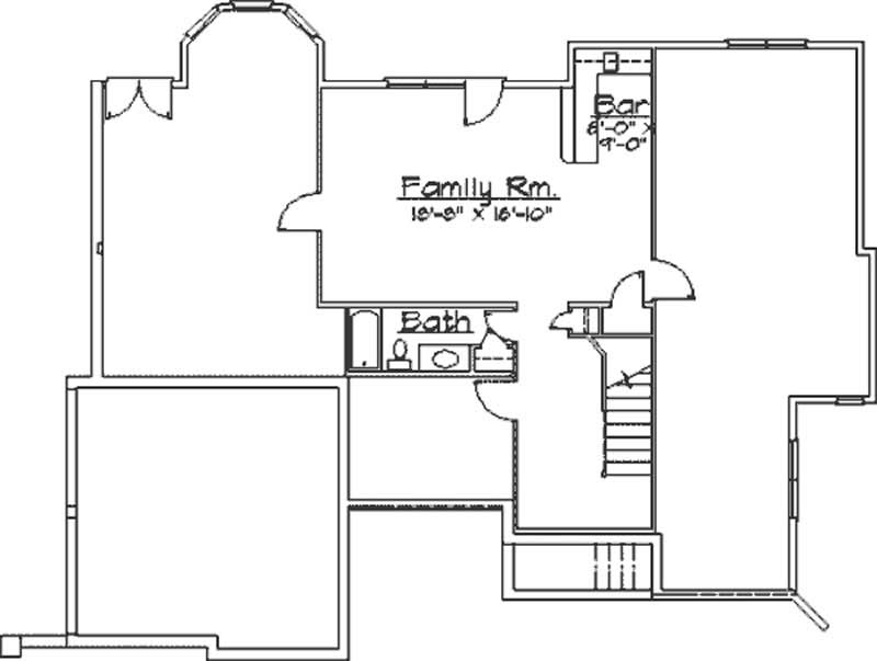 Floor Plan Basement of Contemporary Plan #172-1012