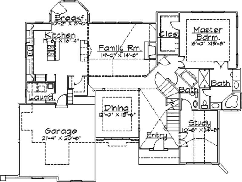 Floor Plan First Story of Contemporary Plan #172-1012