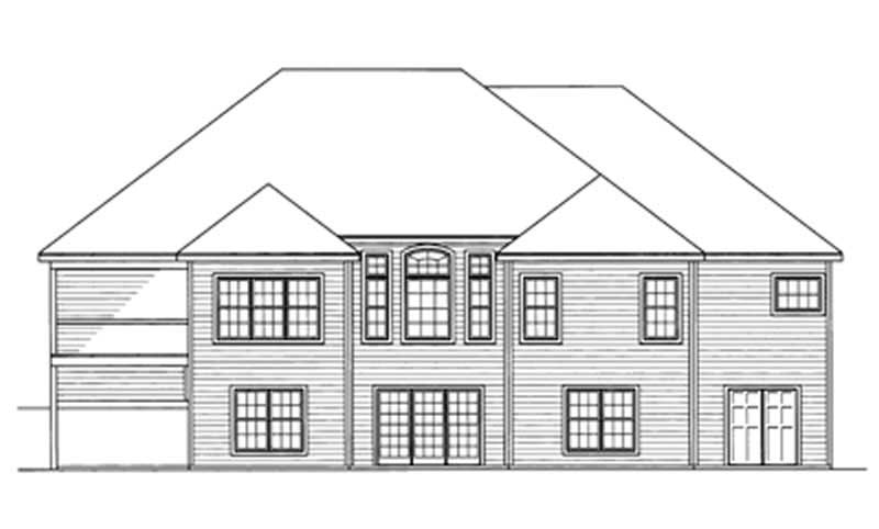 Home Plan Rear Elevation of this 3-Bedroom,2197 Sq Ft Plan -172-1013