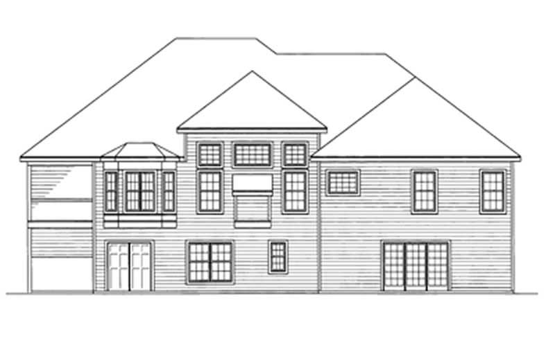 Home Plan Rear Elevation of this 5-Bedroom,2239 Sq Ft Plan -172-1015