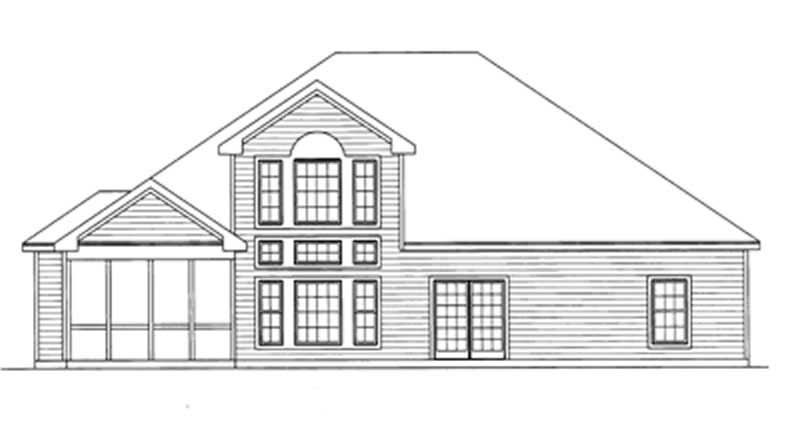 Home Plan Rear Elevation of this 4-Bedroom,3016 Sq Ft Plan -172-1020