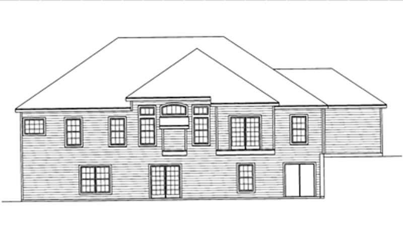 Home Plan Rear Elevation of this 4-Bedroom,2098 Sq Ft Plan -172-1023