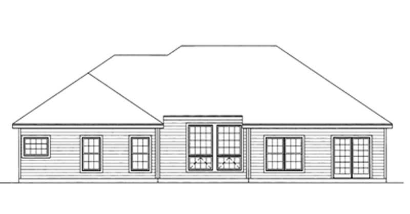 Home Plan Rear Elevation of this 3-Bedroom,1873 Sq Ft Plan -172-1025