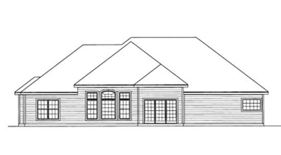 Home Plan Rear Elevation of this 3-Bedroom,2015 Sq Ft Plan -172-1028