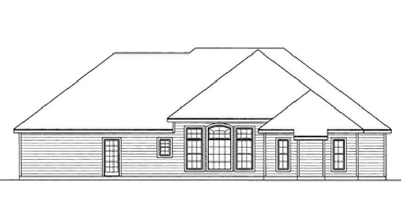 Home Plan Rear Elevation of this 3-Bedroom,2103 Sq Ft Plan -172-1029