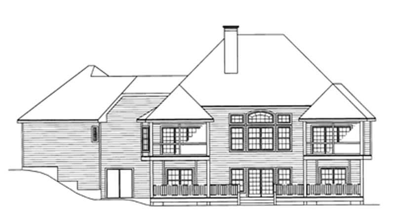 Home Plan Rear Elevation of this 4-Bedroom,2031 Sq Ft Plan -172-1030