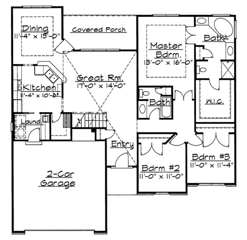 Floor Plan First Story of Contemporary Plan #172-1031