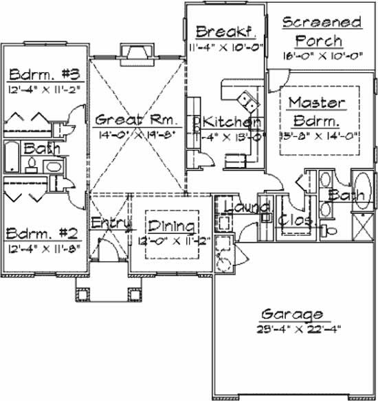 Floor Plan First Story of Contemporary Plan #172-1033