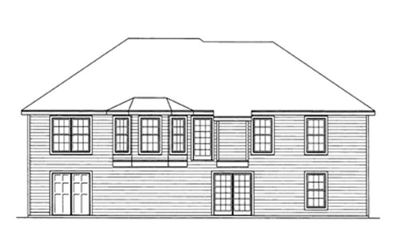 Home Plan Rear Elevation of this 4-Bedroom,1555 Sq Ft Plan -172-1034