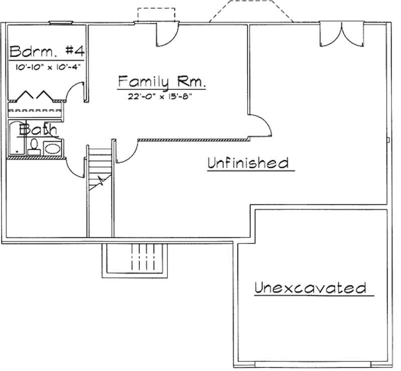 Floor Plan Basement of Contemporary Plan #172-1034