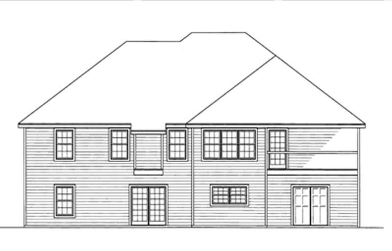 Home Plan Rear Elevation of this 4-Bedroom,1893 Sq Ft Plan -172-1035
