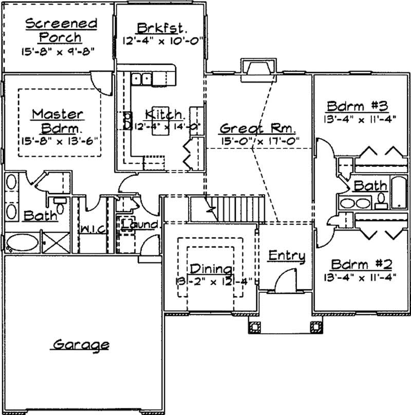 Floor Plan First Story of Contemporary Plan #172-1035