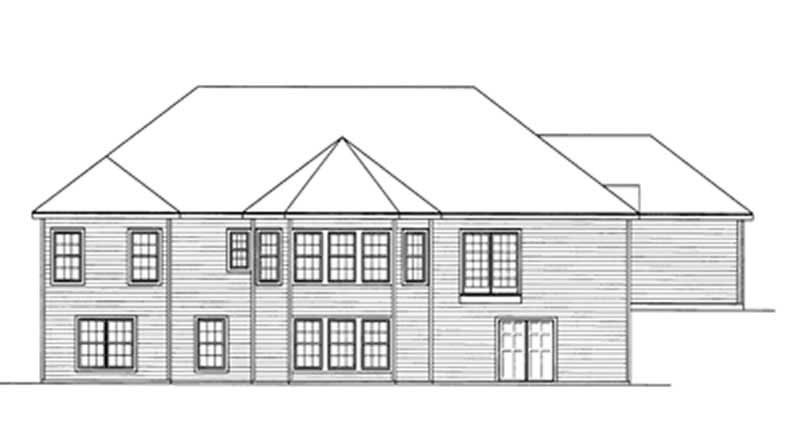 Home Plan Rear Elevation of this 4-Bedroom,2066 Sq Ft Plan -172-1036
