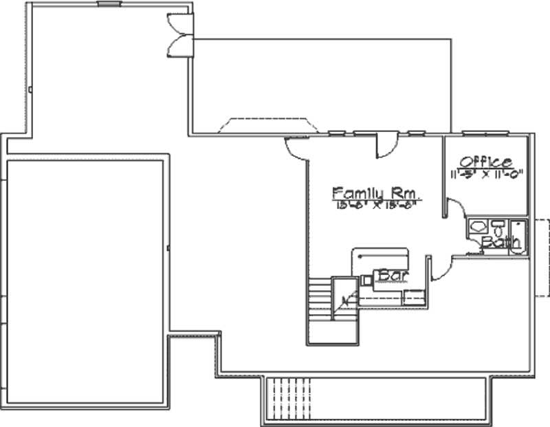 Floor Plan Basement of Farmhouse Plan #172-1039