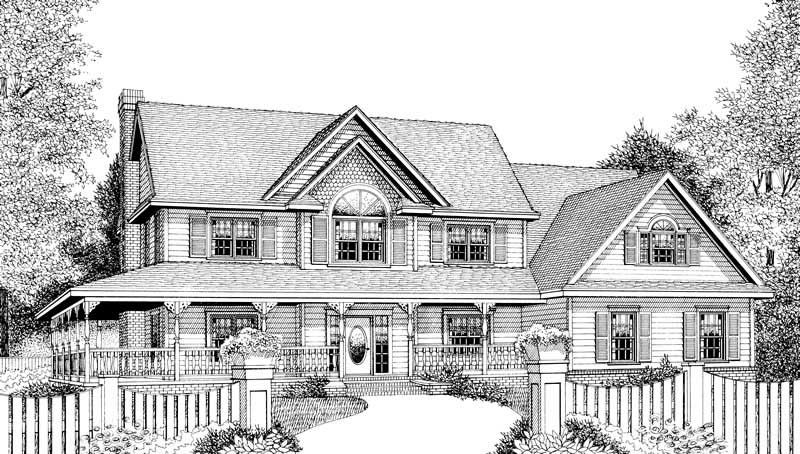 Home Plan Front Elevation of this 4-Bedroom,2579 Sq Ft Plan -173-1002